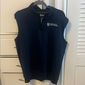 Oxford Men's Navy Zip-Up Sweater Vest - University of New Hampshire